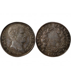 NAPOLEON Ier - 1 FRANC ARGENT 1806 L BAYONNE 2