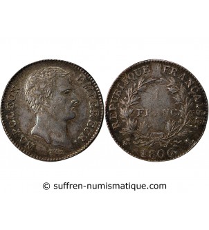 NAPOLEON Ier - 1 FRANC ARGENT 1806 L BAYONNE