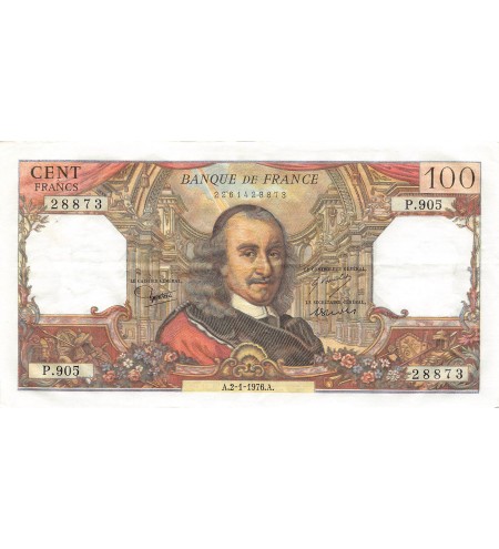 FRANCE, CORNEILLE - 100 FRANCS 02/01/1976 - SÉRIE P.905 - TTB+