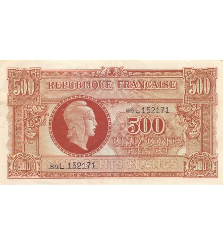 MARIANNE - 500 FRANCS 1945 SÉRIE L - TTB