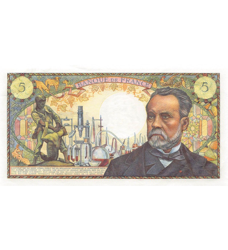 FRANCE, LOUIS PASTEUR - 5 FRANCS 05/06/1969 - SÉRIE H.106 - PSUP