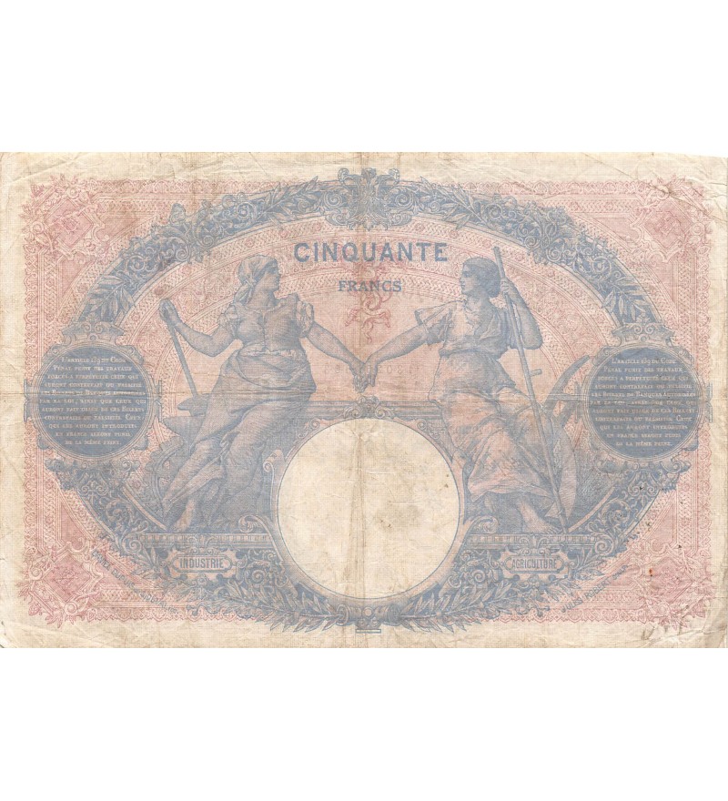 FRANCE, BLEU ET ROSE - 50 FRANCS 01/05/1914 - SÉRIE M.2511 - TB+