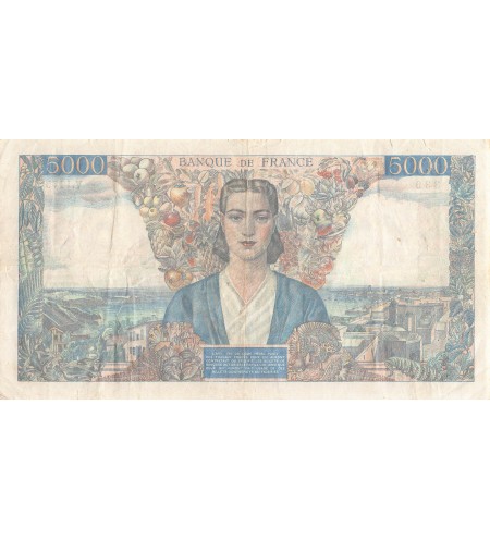 FRANCE, EMPIRE FRANCAIS - 5000 FRANCS 26/04/1945 - SÉRIE S.543 - TTB+