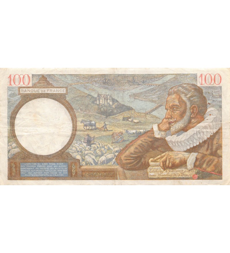 FRANCE, SULLY - 100 FRANCS 06/11/1941 - PTTB