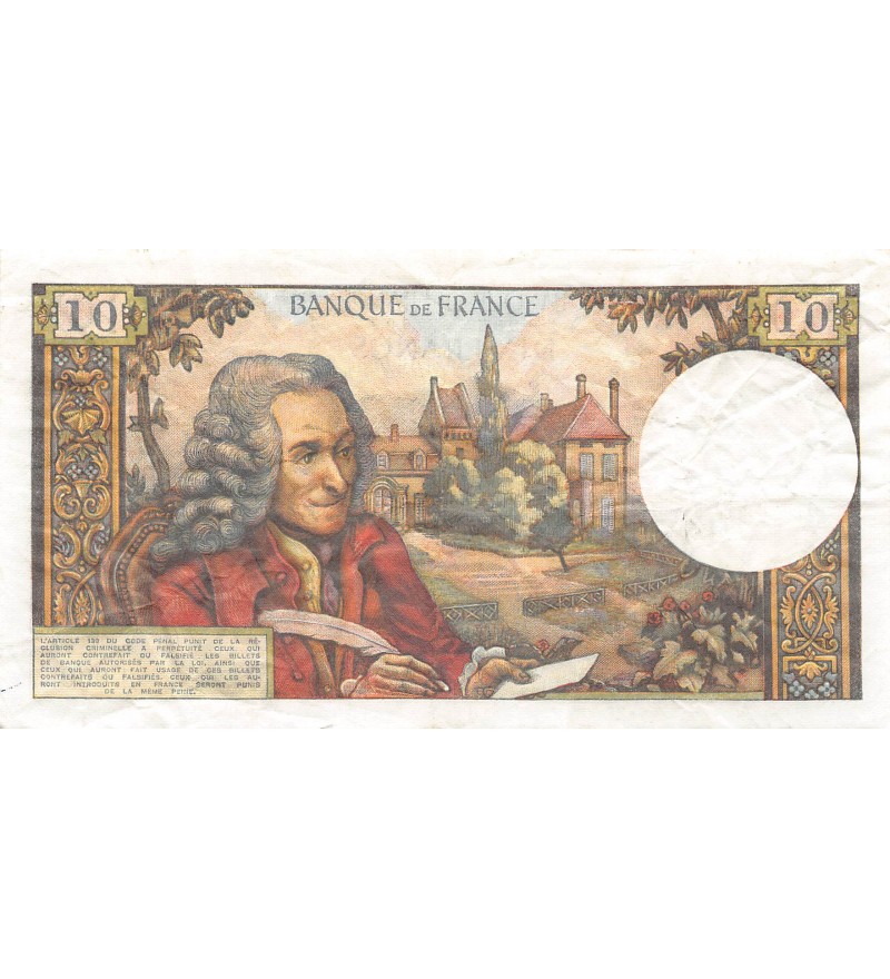 FRANCE, VOLTAIRE - 10 FRANCS 06/04/1967 - SÉRIE S.330 - TB+