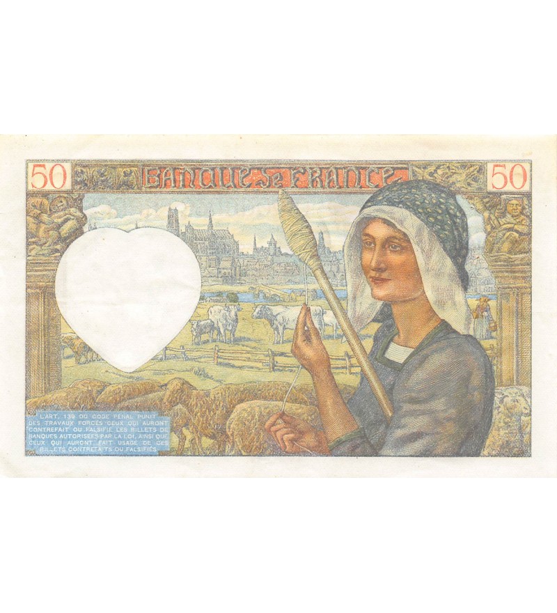 FRANCE, JACQUES COEUR - 50 FRANCS 24/04/1941 - SÉRIE E.68 - TTB+