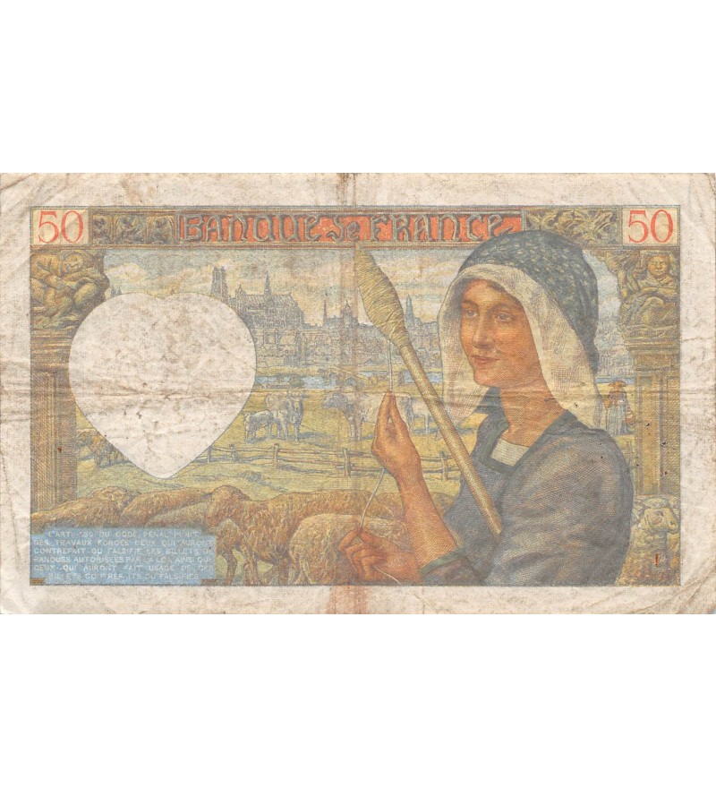 FRANCE, JACQUES COEUR - 50 FRANCS 24/04/1941 - SÉRIE F.74 - TB