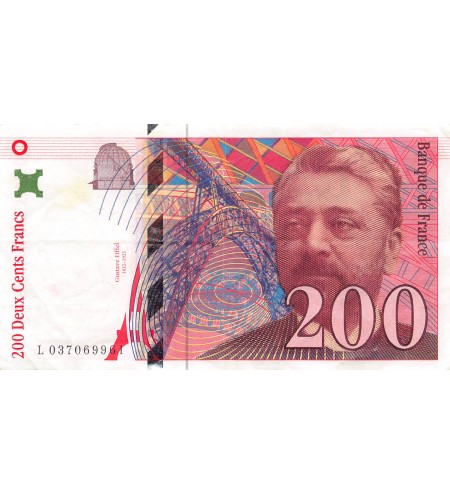 FRANCE, GUSTAVE EIFFEL - 200 FRANCS 1996 - Série L.037069961 - PTTB