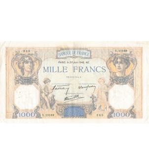 FRANCE, CÉRÈS ET MERCURE - 1000 FRANCS 20/06/1940 - PTTB