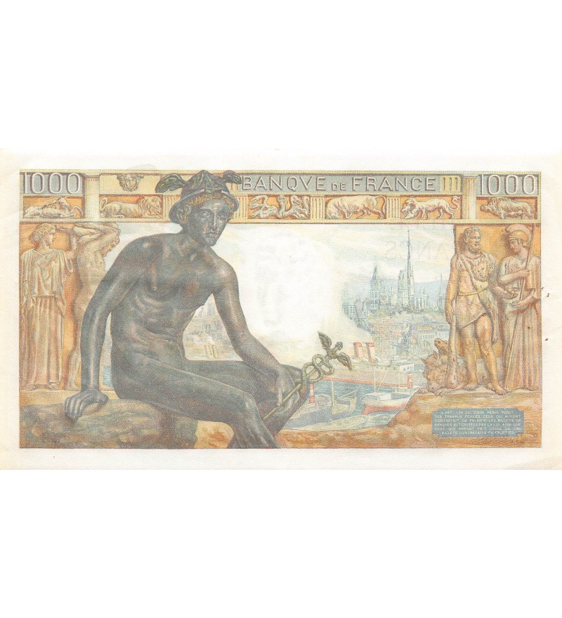 FRANCE, DEMETER - 1000 FRANCS 11/06/1942 - TTB+