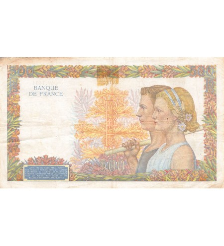 FRANCE, LA PAIX - 500 FRANCS 28/11/1940 - SÉRIE W.1404 - PTTB