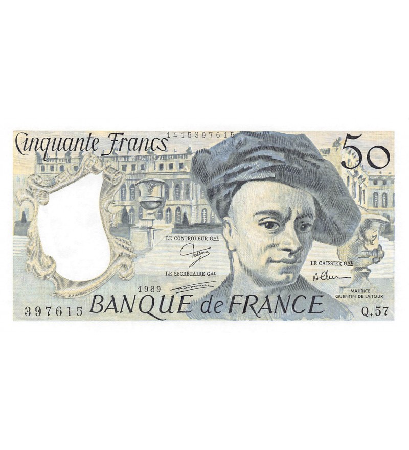 FRANCE, QUENTIN DE LA TOUR - 50 FRANCS 1989 - SERIE Q.57 - NEUF