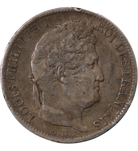 LOUIS PHILIPPE - 5 FRANCS 1831 BB STRASBOURG "Tranche en creux"