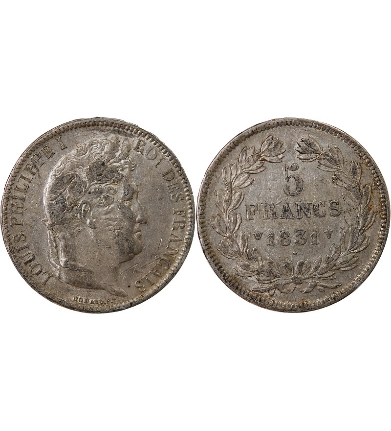 LOUIS PHILIPPE - 5 FRANCS 1831 W LILLE "Tranche en Relief"