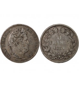 LOUIS PHILIPPE﻿ - 5 FRANCS ARGENT 1834 Q PERPIGNAN 2