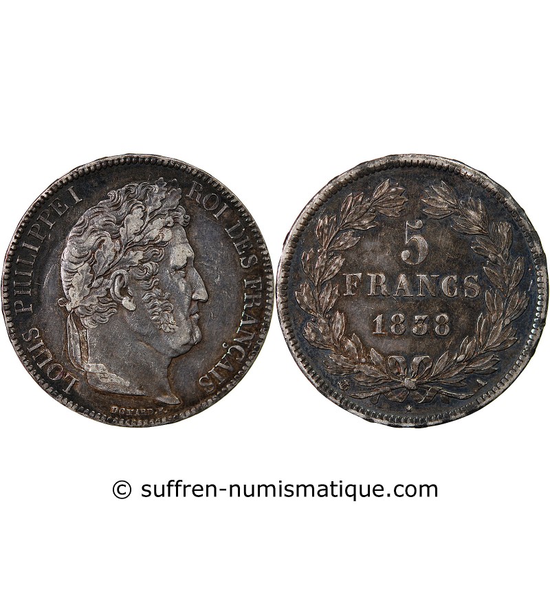 LOUIS PHILIPPE﻿ - 5 FRANCS ARGENT 1838 A PARIS