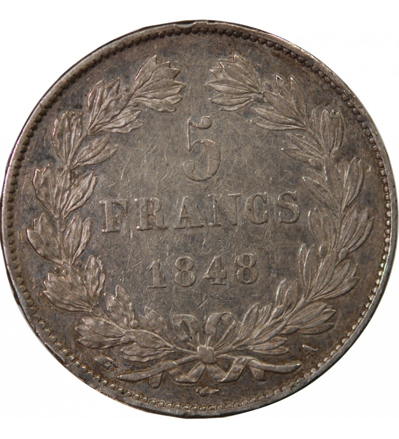 LOUIS PHILIPPE﻿ - 5 FRANCS ARGENT 1848 A PARIS