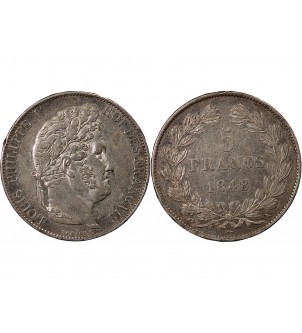 LOUIS PHILIPPE﻿ - 5 FRANCS ARGENT 1848 A PARIS 2