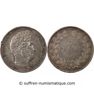 LOUIS PHILIPPE﻿ - 5 FRANCS ARGENT 1848 A PARIS