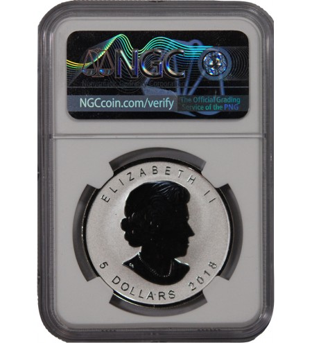 CANADA, MAPLE LEAF - 5 DOLLARS ARGENT 2018 - NGC PF 69 - THOMAS EDISON PRIVY