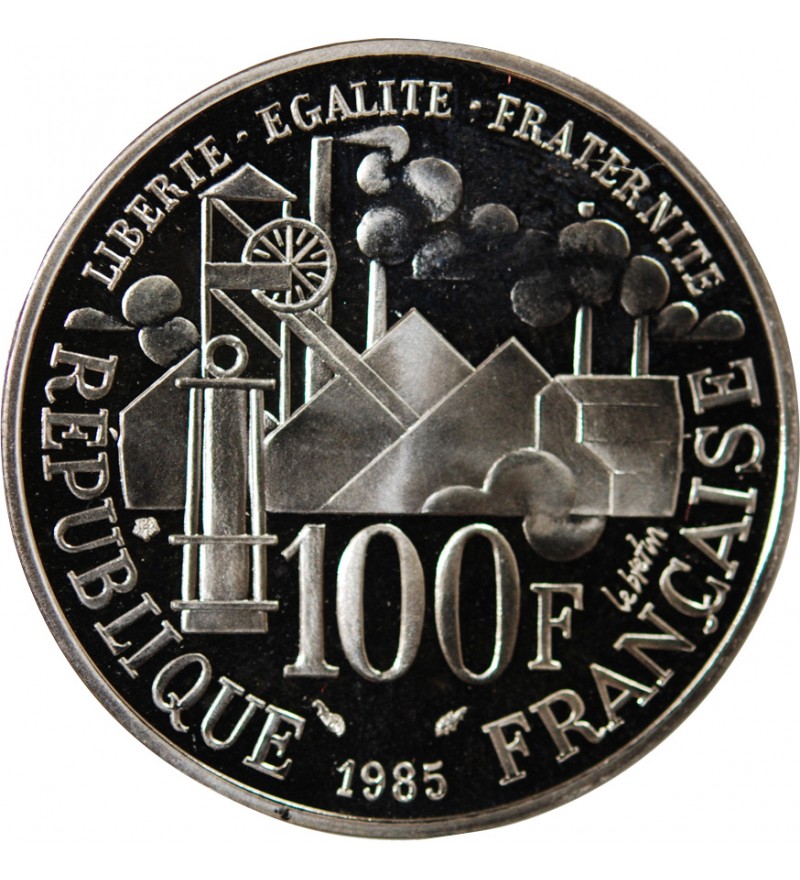EMILE ZOLA - 100 FRANCS ARGENT 1985 FRAPPE BE