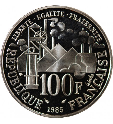 EMILE ZOLA - 100 FRANCS ARGENT 1985 FRAPPE BE