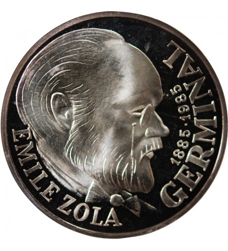 EMILE ZOLA - 100 FRANCS ARGENT 1985 FRAPPE BE