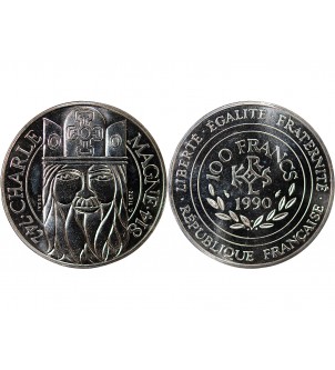 CHARLEMAGNE - ESSAI DE 100 FRANCS ARGENT 1990 2