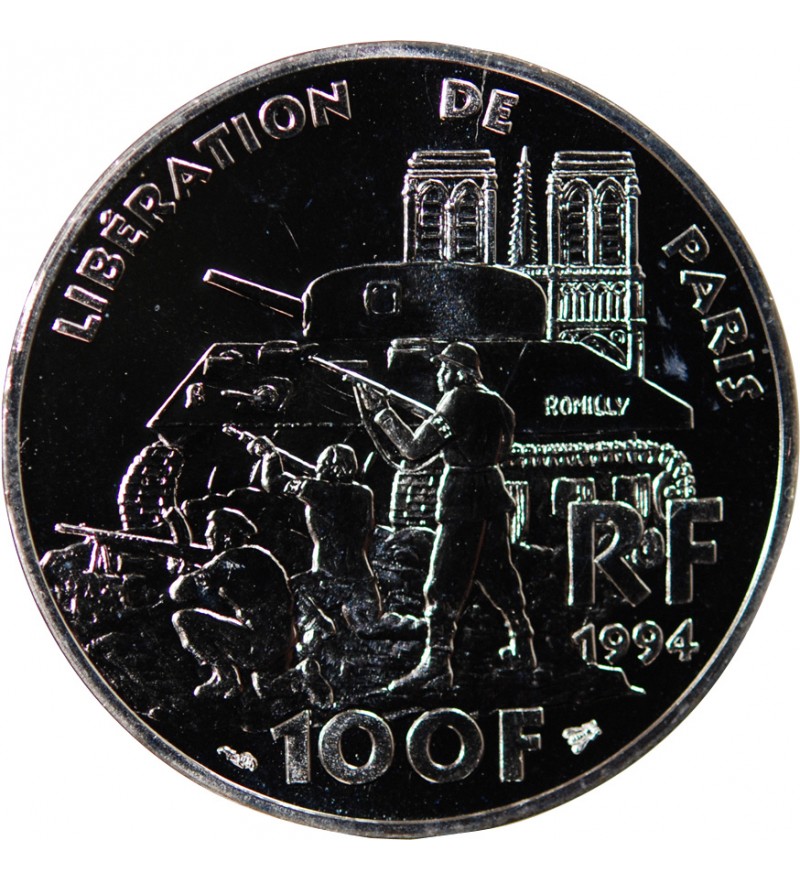 LIBERATION DE PARIS - ESSAI DE 100 FRANCS ARGENT 1994