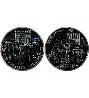 LIBERATION DE PARIS - ESSAI DE 100 FRANCS ARGENT 1994 2