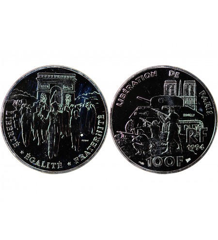 LIBERATION DE PARIS - ESSAI DE 100 FRANCS ARGENT 1994