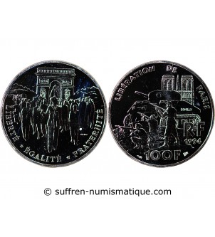 LIBERATION DE PARIS - ESSAI DE 100 FRANCS ARGENT 1994