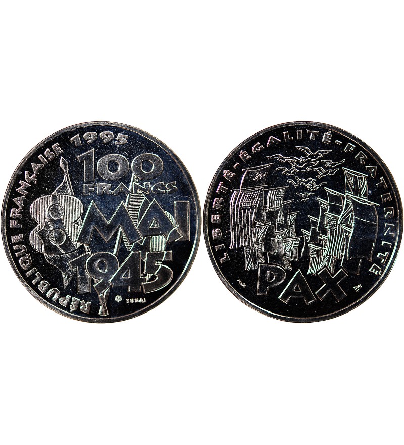 ARMISTICE DU 8 MAI 1945 - ESSAI DE 100 FRANCS ARGENT 1995
