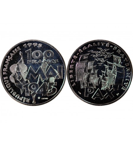 ARMISTICE DU 8 MAI 1945 - ESSAI DE 100 FRANCS ARGENT 1995