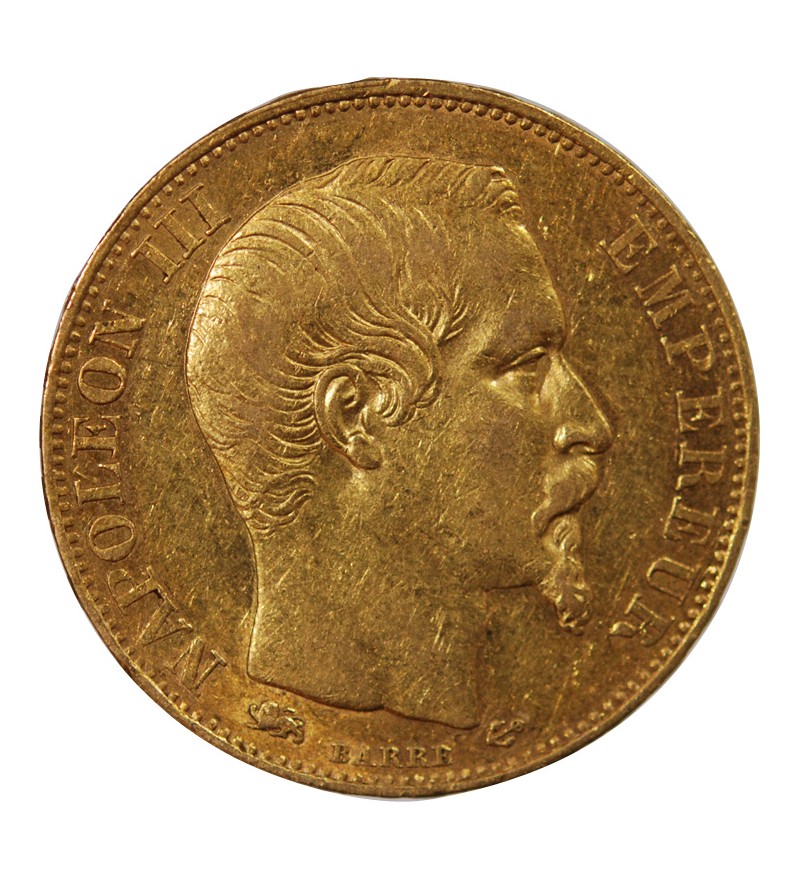 NAPOLEON III - 20 FRANCS OR 1855 D LYON "Grand D"