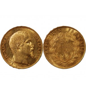 LOUIS-NAPOLEON BONAPARTE - 20 FRANCS OR 1852 A 2