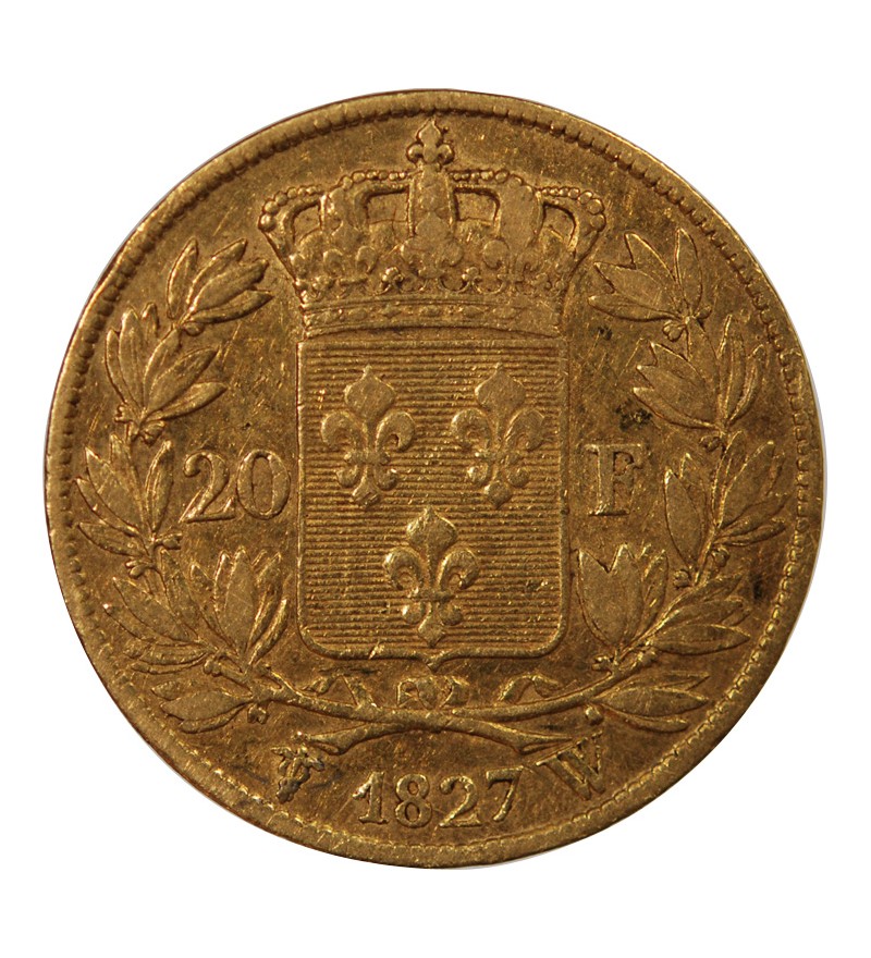CHARLES X - 20 FRANCS OR 1827 W LILLE
