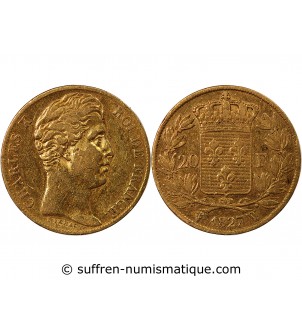 CHARLES X - 20 FRANCS OR 1827 W LILLE