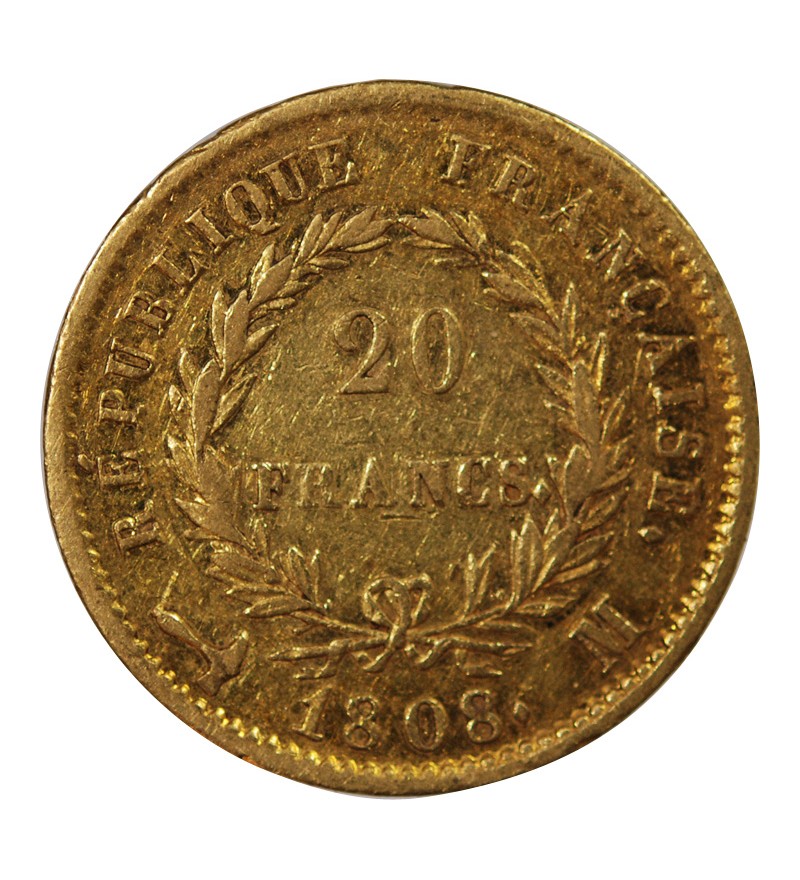 NAPOLEON Ier - 20 FRANCS OR 1808 M TOULOUSE "Type République"﻿﻿
