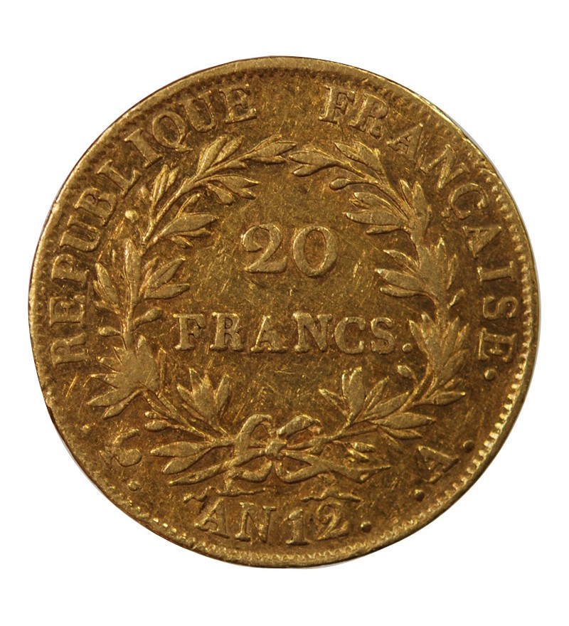BONAPARTE 1er CONSUL﻿ - 20 FRANCS OR AN 12 A PARIS﻿