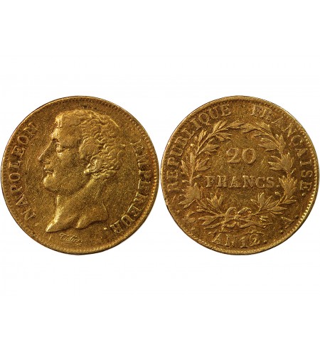BONAPARTE 1er CONSUL﻿ - 20 FRANCS OR AN 12 A PARIS﻿