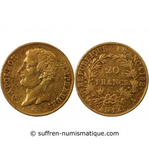 BONAPARTE 1er CONSUL﻿ - 20 FRANCS OR AN 12 A PARIS﻿