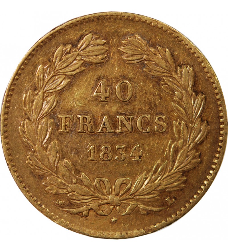 LOUIS PHILIPPE﻿ - 40 FRANCS OR 1834 L BAYONNE