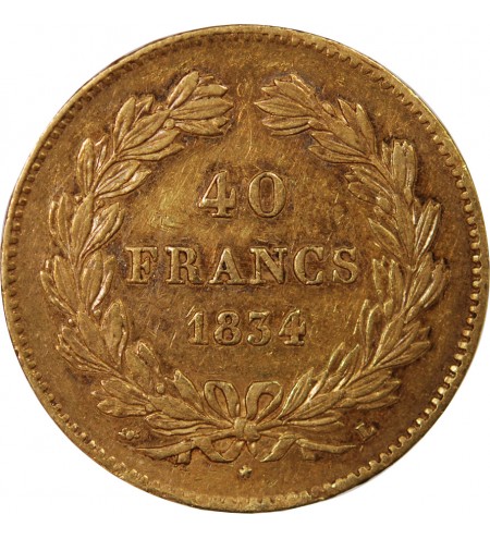 LOUIS PHILIPPE﻿ - 40 FRANCS OR 1834 L BAYONNE