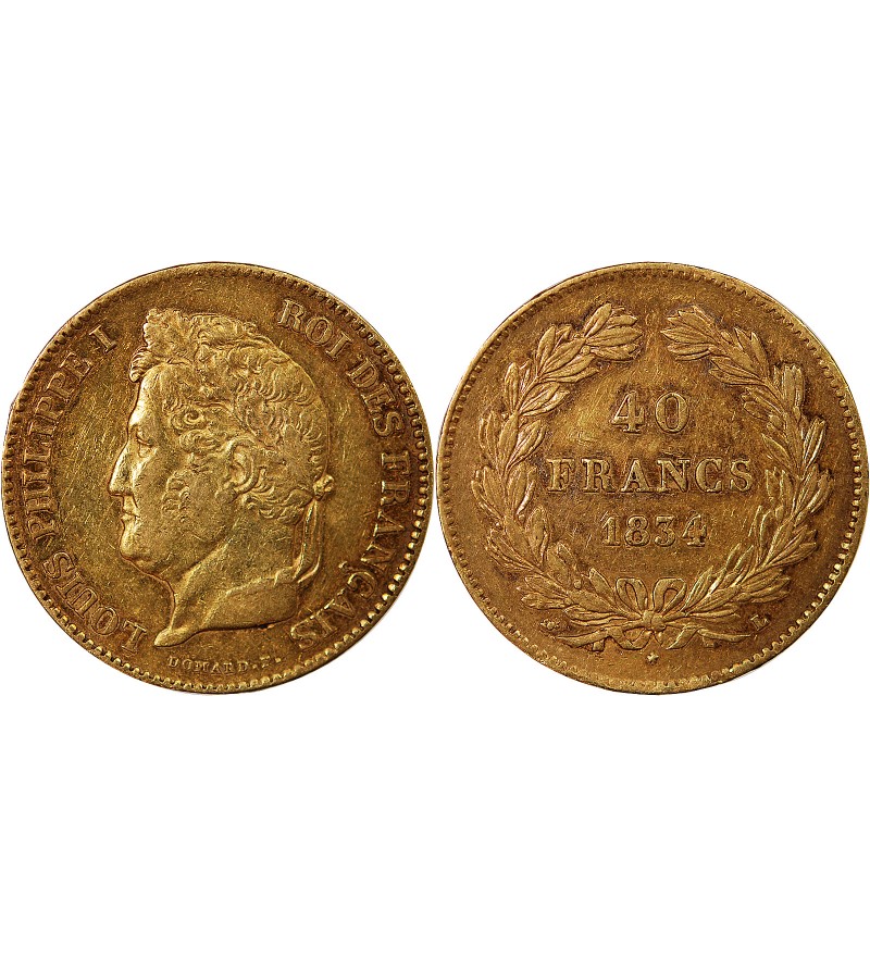 LOUIS PHILIPPE﻿ - 40 FRANCS OR 1834 L BAYONNE