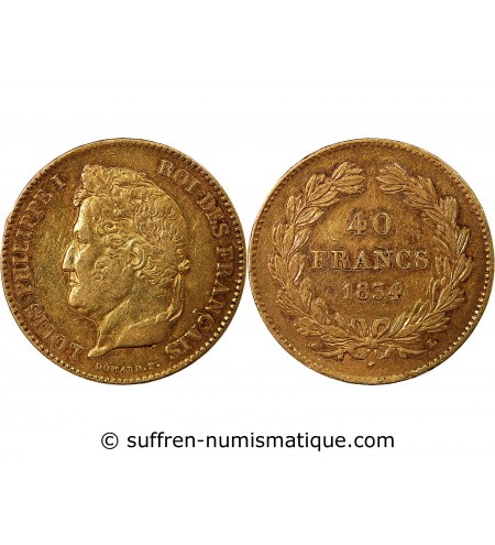 LOUIS PHILIPPE﻿ - 40 FRANCS OR 1834 L BAYONNE