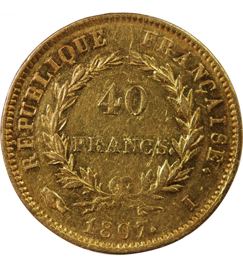 NAPOLEON Ier ﻿- 40 FRANCS OR 1807 I LIMOGES "Type Transitoire"