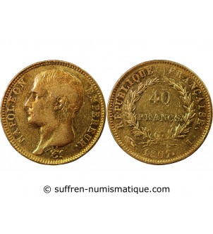 NAPOLEON Ier ﻿- 40 FRANCS OR 1807 I LIMOGES "Type Transitoire"