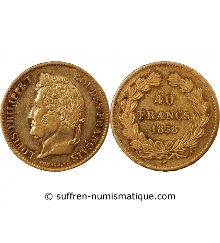 LOUIS PHILIPPE﻿ - 40 FRANCS OR 1837 A PARIS﻿