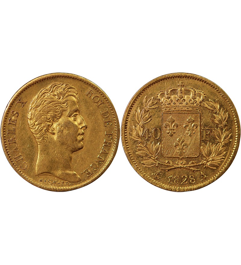 CHARLES X﻿ - 40 FRANCS OR 1828 A PARIS﻿